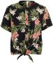 PIECES KIDS blouse LPNYA met all over print zwart groen roze - Thumbnail 2