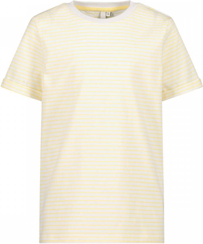 PIECES KIDS gestreept T-shirt LPRIA van biologisch katoen geel wit Streep 146 152 - Foto 2