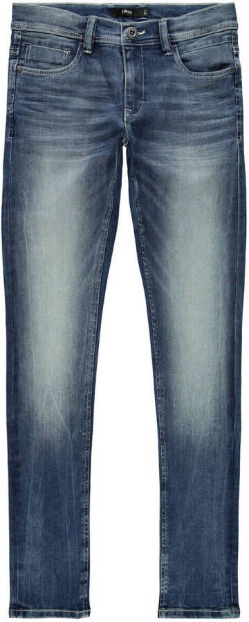LMTD skinny jeans NLMPILOU stonewashed Blauw Jongens Denim Effen 140