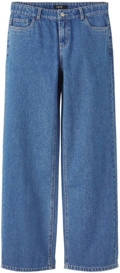 LMTD low waist wide leg jeans NLFTOIZZA medium blue denim Blauw Meisjes Stretchdenim 146