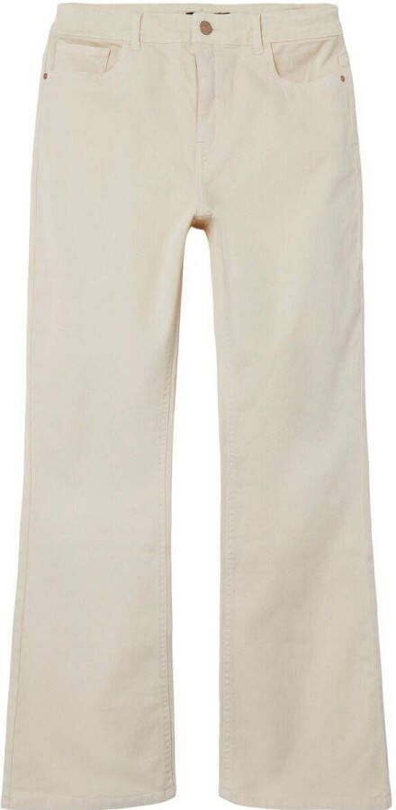 LMTD high waist bootcut broek NLFTAZZA beige Meisjes Katoen Effen 140 - Foto 2