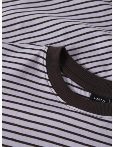 LMTD gestreepte longsleeve lila donkerbruin Paars Meisjes Katoen Ronde hals