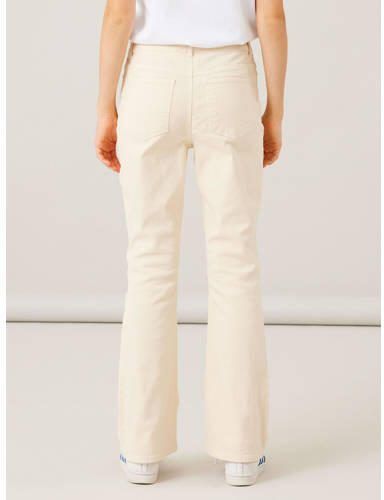 LMTD high waist bootcut broek NLFTAZZA beige Meisjes Katoen Effen 140 - Foto 3