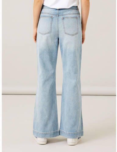 LMTD high waist bootcut jeans NLFTIZZA light blue denim Blauw Effen 140 - Foto 4