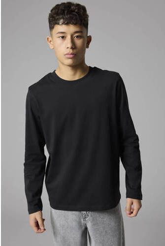 LMTD longsleeve zwart Katoen Ronde hals Effen