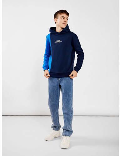 LMTD straight fit jeans NLMTONEIZZA dark blue denim Blauw Effen 140 - Foto 4