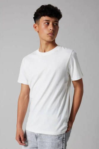 LMTD T-shirt wit Katoen Ronde hals Effen
