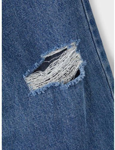 LMTD wide leg jeans NLFNOIZZA stonewashed Blauw Meisjes Denim Effen 152 - Foto 4