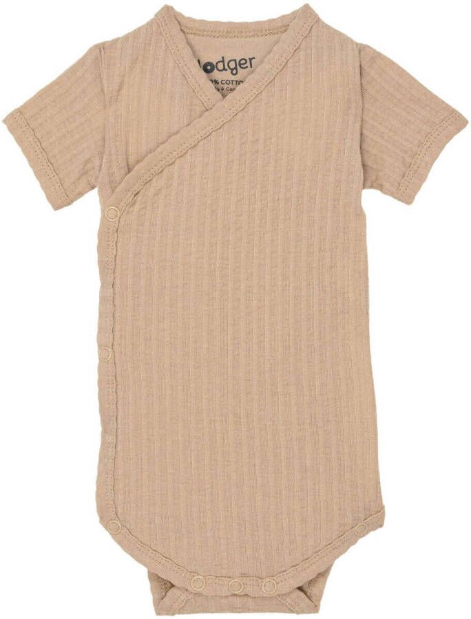 Lodger romper met overslag Seersucker Beige Katoen V-hals 56