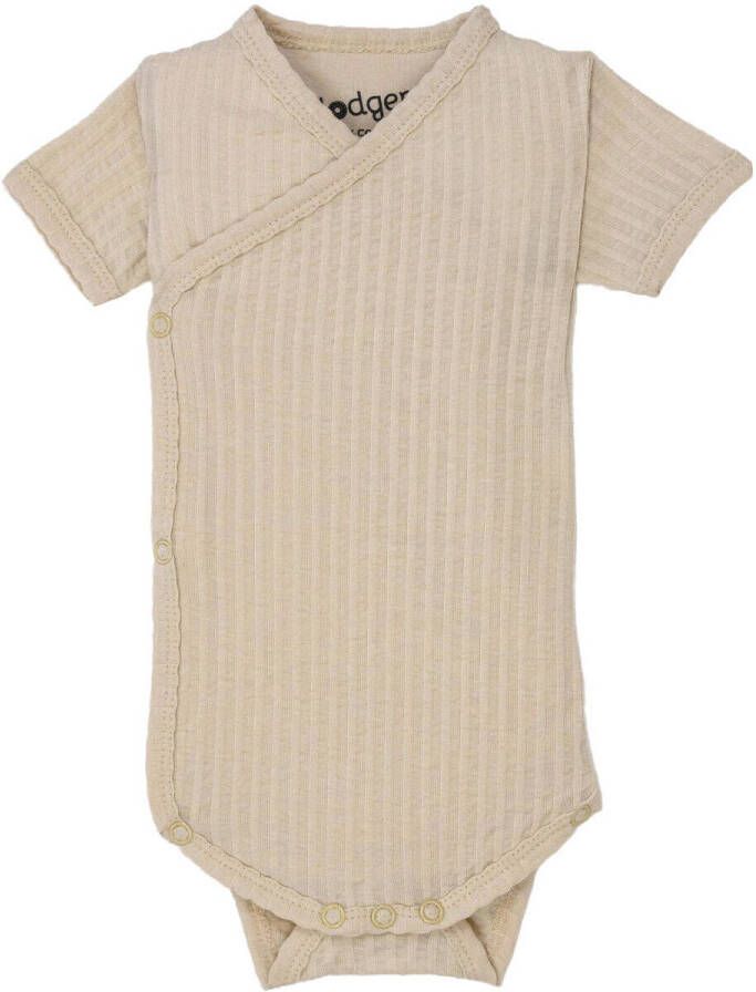 Lodger romper met overslag Seersucker Birch Ecru Katoen V-hals 62