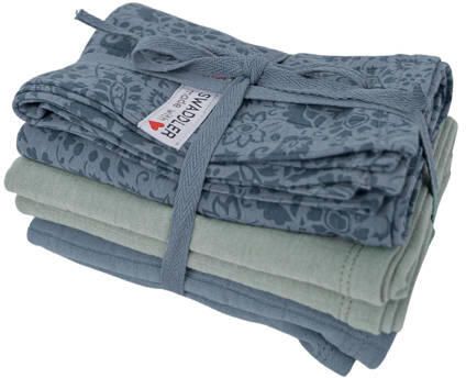 Lodger hydrofiele doek 70x70 cm set van 3 Flower Tribe Ocean Hydrofiele luiers Blauw - Foto 3