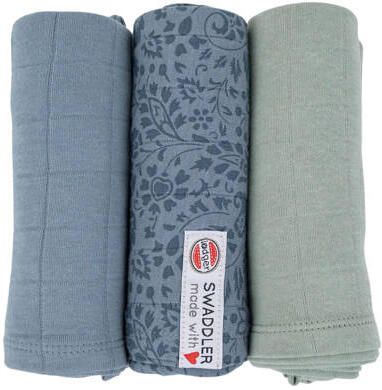 Lodger hydrofiele doek 70x70 cm set van 3 Flower Tribe Ocean Hydrofiele luiers Blauw - Foto 2