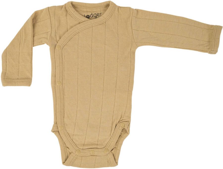 Lodger romper lange mouw zand Beige Jongens Meisjes Katoen V-hals 80