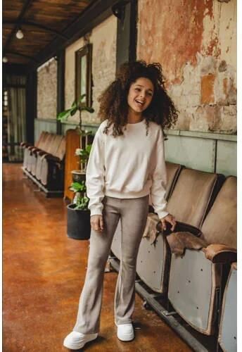 LOOXS 10sixteen corduroy flared broek greige Grijs Effen 170 176 - Foto 2