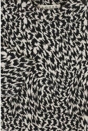 LOOXS 10sixteen crop top met all over print antraciet beige Grijs Meisjes Katoen Opstaande kraag 128 - Foto 3