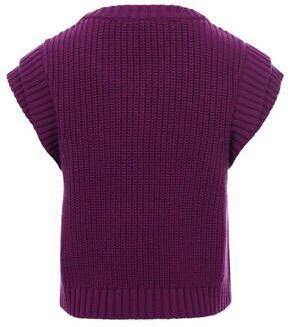 LOOXS 10sixteen gebreide trui donkerpaars Meisjes Sweat Ronde hals Effen 116 - Foto 3