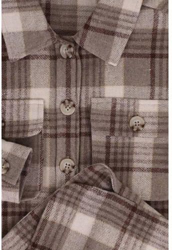 LOOXS 10sixteen geruite flanellen shacket winterjas beige Ruit 176 - Foto 3