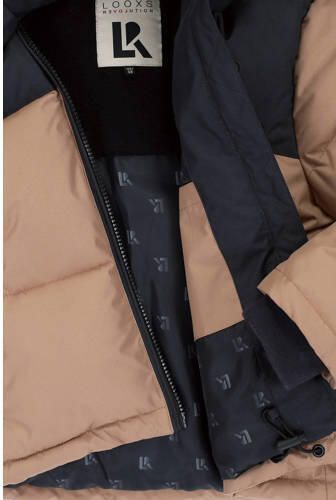 LOOXS 10sixteen gewatteerde jas beige zwart Meisjes Polyester Capuchon 128 - Foto 4