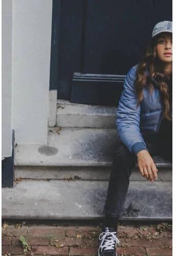 LOOXS 10sixteen gewatteerde winterjas warmblauw Meisjes Polyester Opstaande kraag 140 - Foto 5