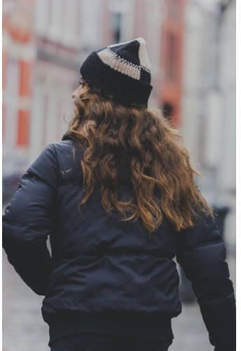 LOOXS 10sixteen gewatteerde winterjas zwart Meisjes Polyester Opstaande kraag 140