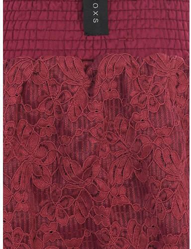 LOOXS 10sixteen kanten strokenrok donkerrood Effen - Foto 6