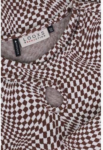 LOOXS 10sixteen longsleeve met all over print en open detail bruin ecru Meisjes Viscose Ronde hals 128 - Foto 3