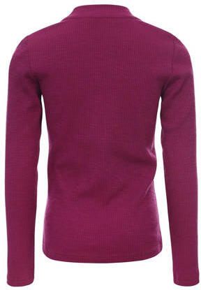 LOOXS 10sixteen longsleeve met borduursels donkerroze Meisjes Polyester Opstaande kraag 140 - Foto 3