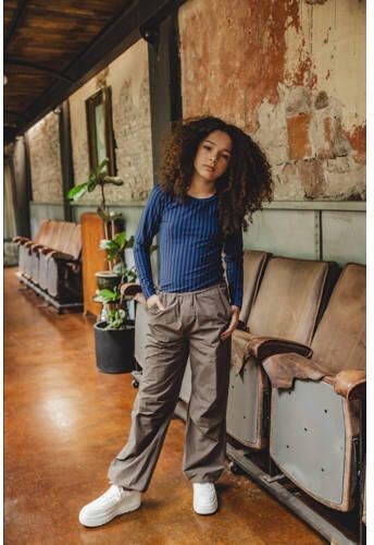 LOOXS 10sixteen low waist loose fit broek bruin Meisjes Katoen Effen 170 176 - Foto 5