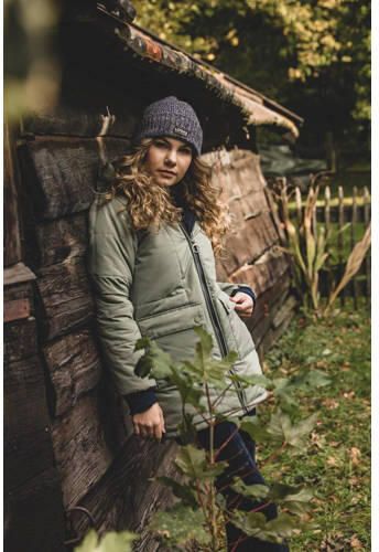 LOOXS 10sixteen reversible gewatteerde winterjas donkerblauw grijs Meisjes Polyester Capuchon 176 - Foto 2