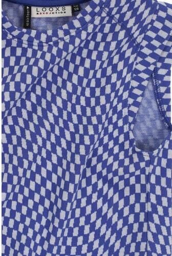 LOOXS 10sixteen top met all over print blauw wit Meisjes Polyester Ronde hals 128