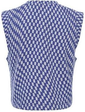 LOOXS 10sixteen top met all over print blauw wit Meisjes Polyester Ronde hals 128 - Foto 2