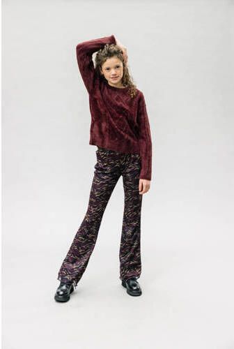 LOOXS 10sixteen trui met textuur wijnrood Meisjes Nylon Ronde hals Effen 152 - Foto 4