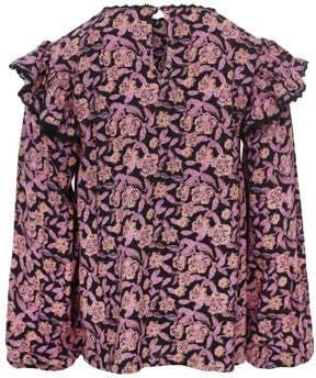 LOOXS little blouse met all over print paars Meisjes Viscose Ronde hals 116 - Foto 3