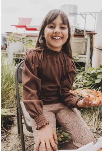 LOOXS little broek met all over print bruin Meisjes Stretchkatoen All over print 116
