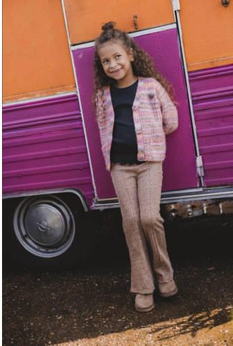 LOOXS little broek met all over print bruin Meisjes Stretchkatoen All over print 116 - Foto 3