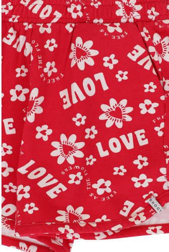 LOOXS little casual short met all over print rood wit Korte broek Meisjes Stretchkatoen 104 - Foto 3