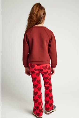 LOOXS little fluwelen flared broek met hartjes rood Meisjes Katoen Hartjes - Foto 5