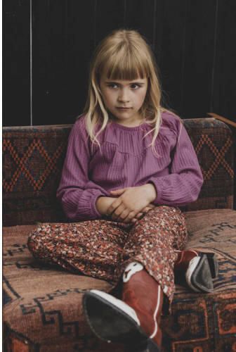 LOOXS little gebloemde flared broek oranje Meisjes Polyester Bloemen 122