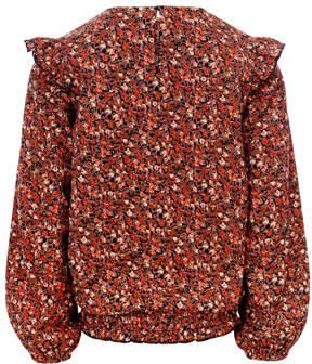 LOOXS little gebloemde top oranje Meisjes Polyester Ronde hals Bloemen 122 - Foto 2