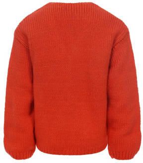 LOOXS little gebreid vest donkeroranje Meisjes Acryl V-hals Effen 110 - Foto 2