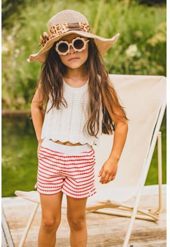 LOOXS little gestreepte short wit rood Korte broek Meisjes Katoen Streep 104 - Foto 3