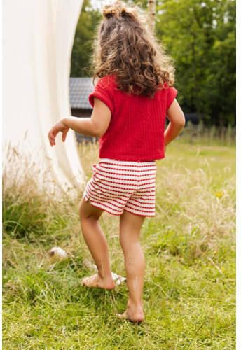 LOOXS little gestreepte short wit rood Korte broek Meisjes Katoen Streep 104