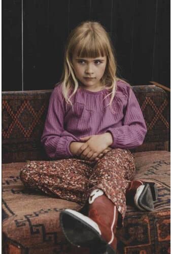 LOOXS little kanten top met all over print paars All over print 116