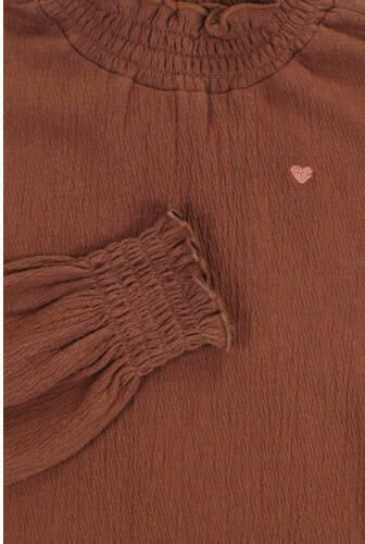LOOXS little longsleeve bruin Meisjes Katoen Opstaande kraag Effen 134 - Foto 3