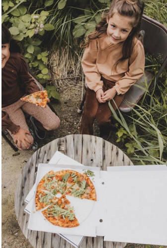 LOOXS little longsleeve bruin Meisjes Katoen Opstaande kraag Effen 134