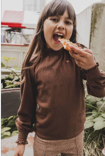 LOOXS little longsleeve bruin Meisjes Katoen Opstaande kraag Effen 134 - Foto 2