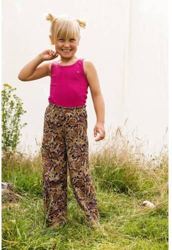 LOOXS little loose fit broek met paisleyprint bruin zand Meisjes Katoen 104