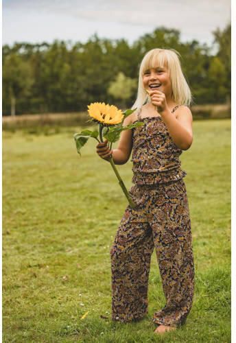 LOOXS little loose fit broek met paisleyprint bruin zand Meisjes Katoen 104 - Foto 2