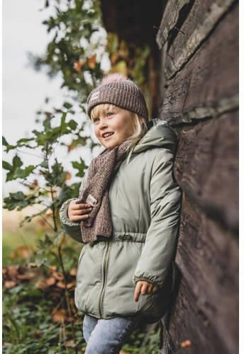 LOOXS little reversible gewatteerde winterjas met all over print grijsgroen blauw Meisjes Polyester Capuchon 104 - Foto 2