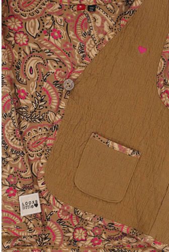 LOOXS little reversible gilet met paisleyprint bruin roze Meisjes Viscose Vierkante hals 104 110